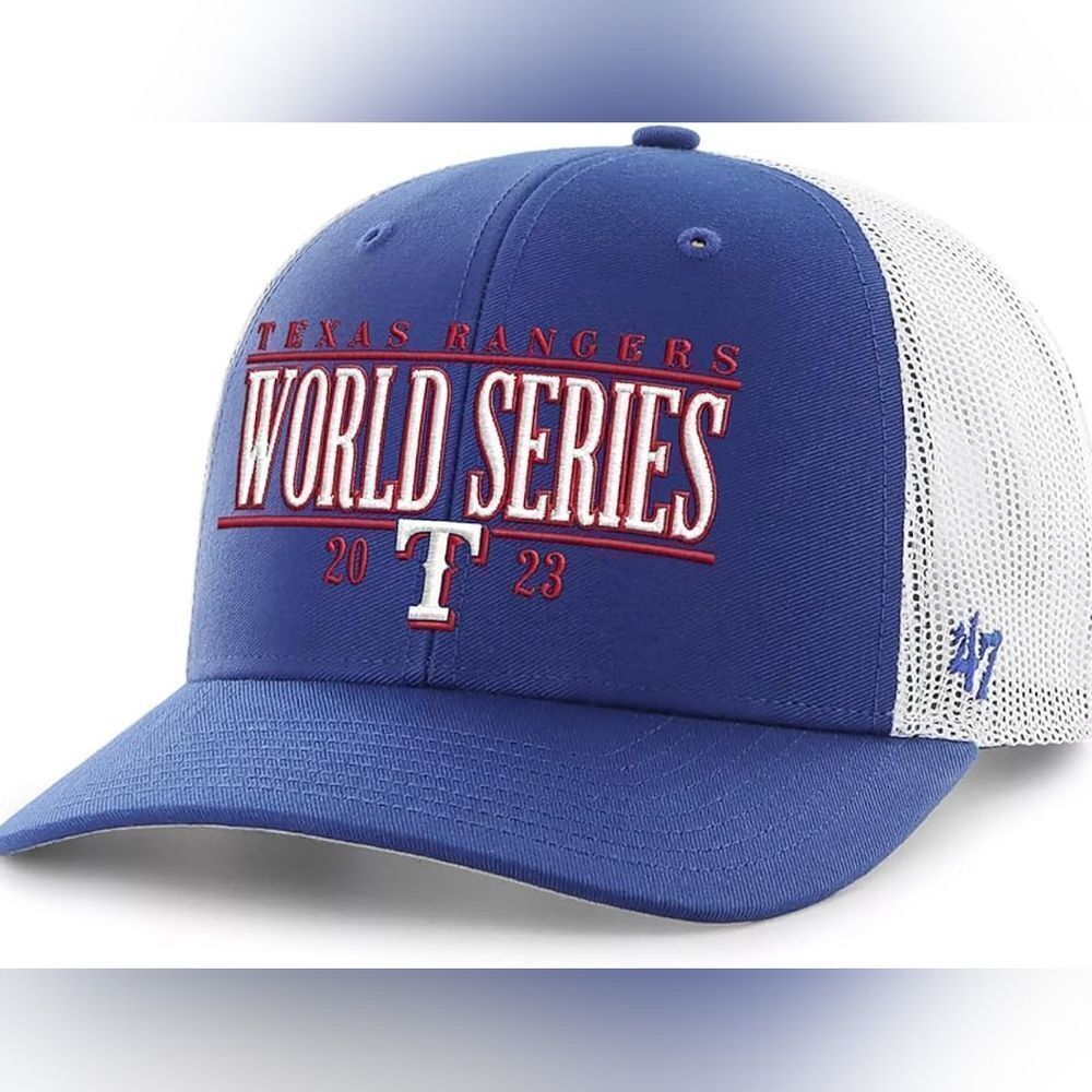 47 Brand Texas Rangers 2023 World Series Champions Trucker Adjustable back NWT